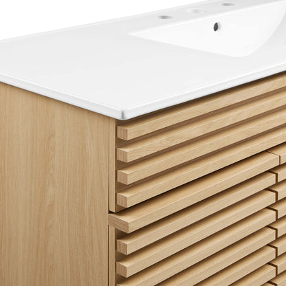 Modway furniture Render 48" Bathroom Vanity with White Basin Included - EEI-4439-WAL-WHI