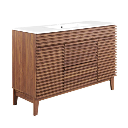 Modway furniture Render 48" Bathroom Vanity with White Basin Included - EEI-4439-WAL-WHI