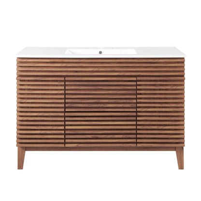 Modway furniture Render 48" Bathroom Vanity with White Basin Included - EEI-4439-WAL-WHI
