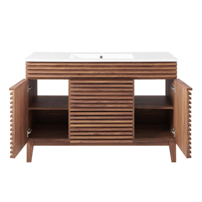 Modway furniture Render 48" Bathroom Vanity with White Basin Included - EEI-4439-WAL-WHI
