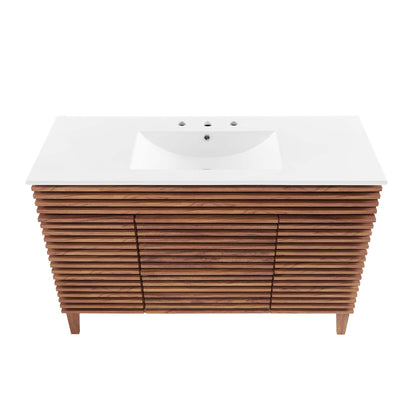 Modway furniture Render 48" Bathroom Vanity with White Basin Included - EEI-4439-WAL-WHI