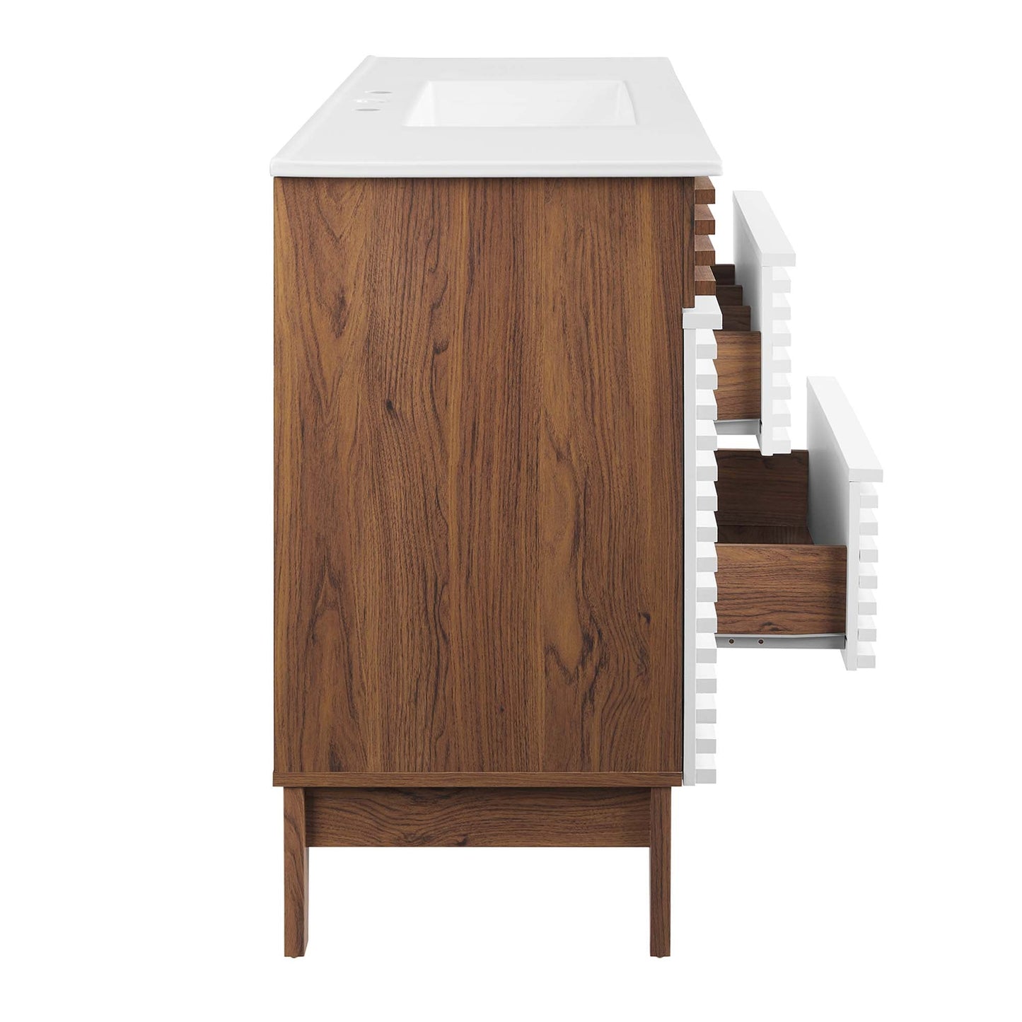 Modway furniture Render 48" Bathroom Vanity with White Basin Included - EEI-4439-WAL-WHI