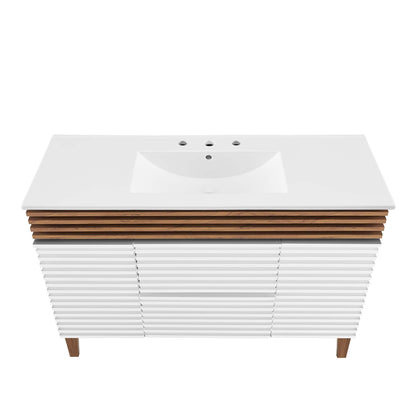 Modway furniture Render 48" Bathroom Vanity with White Basin Included - EEI-4439-WAL-WHI