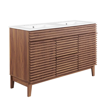 Modway furniture Render 48" Bathroom Vanity with White Basin Included - EEI-4439-WAL-WHI