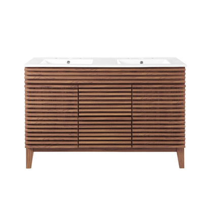Modway furniture Render 48" Bathroom Vanity with White Basin Included - EEI-4439-WAL-WHI