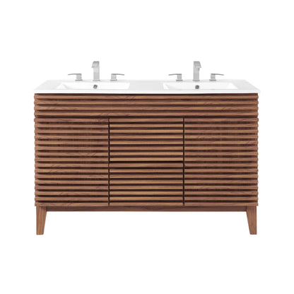 Modway furniture Render 48" Bathroom Vanity with White Basin Included - EEI-4439-WAL-WHI