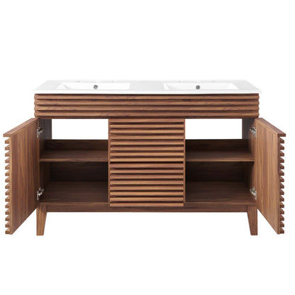 Modway furniture Render 48" Bathroom Vanity with White Basin Included - EEI-4439-WAL-WHI