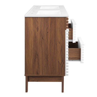Modway furniture Render 48" Bathroom Vanity with White Basin Included - EEI-4439-WAL-WHI