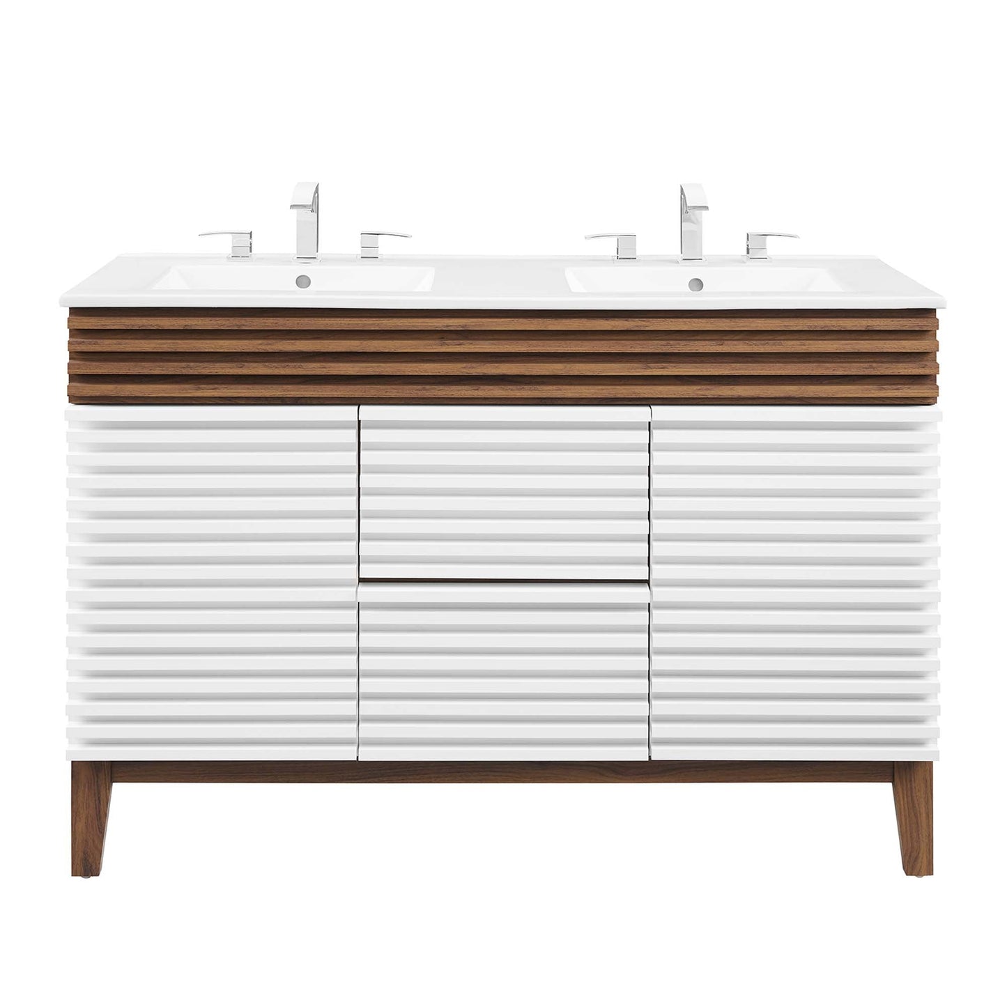 Modway furniture Render 48" Bathroom Vanity with White Basin Included - EEI-4439-WAL-WHI