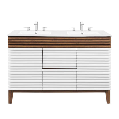 Modway furniture Render 48" Bathroom Vanity with White Basin Included - EEI-4439-WAL-WHI