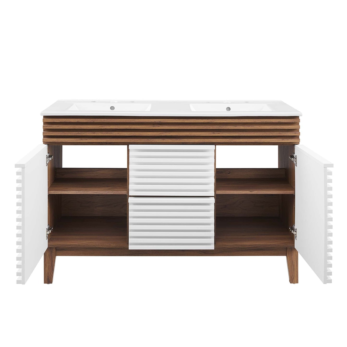 Modway furniture Render 48" Bathroom Vanity with White Basin Included - EEI-4439-WAL-WHI