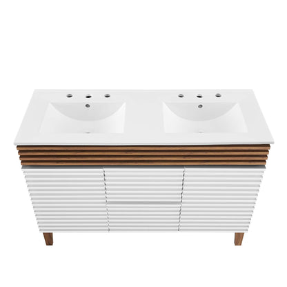 Modway furniture Render 48" Bathroom Vanity with White Basin Included - EEI-4439-WAL-WHI