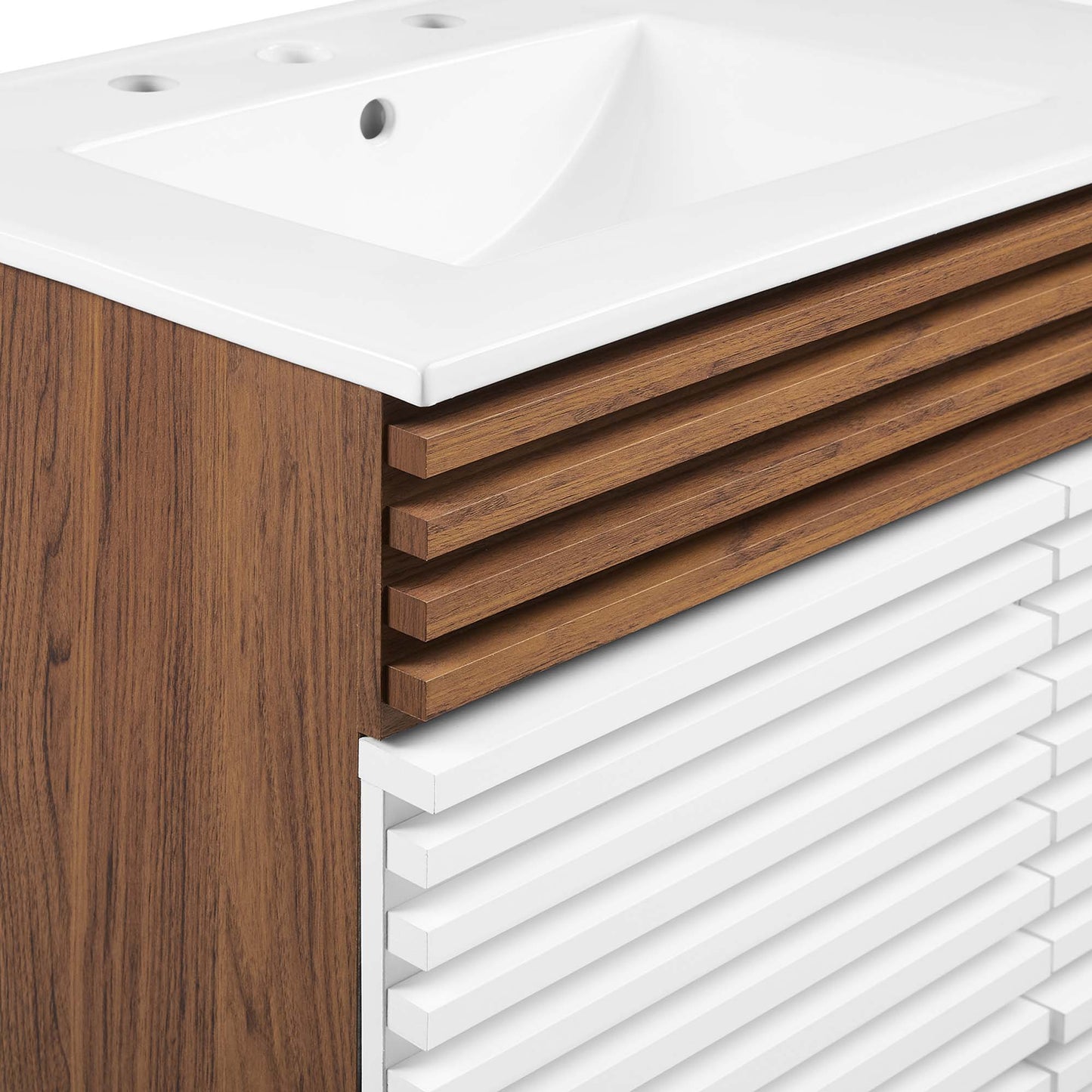 Modway furniture Render 48" Bathroom Vanity with White Basin Included - EEI-4439-WAL-WHI