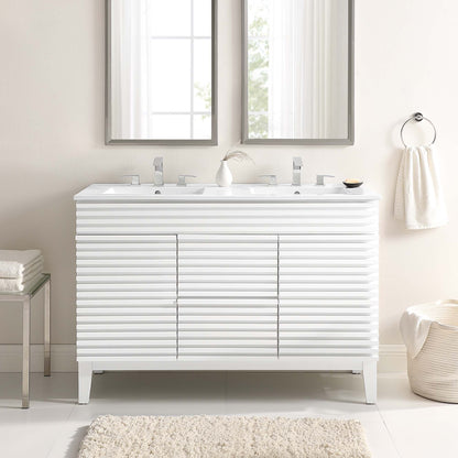 Modway furniture Render 48" Bathroom Vanity with White Basin Included - EEI-4439-WAL-WHI