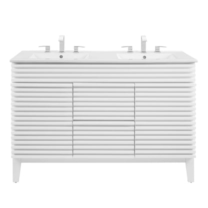 Modway furniture Render 48" Bathroom Vanity with White Basin Included - EEI-4439-WAL-WHI