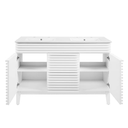 Modway furniture Render 48" Bathroom Vanity with White Basin Included - EEI-4439-WAL-WHI