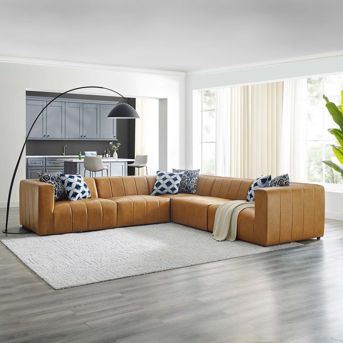 Modway Furniture Bartlett Vegan Leather 5-Piece Sectional Sofa by Modway – EEI-4532-TAN