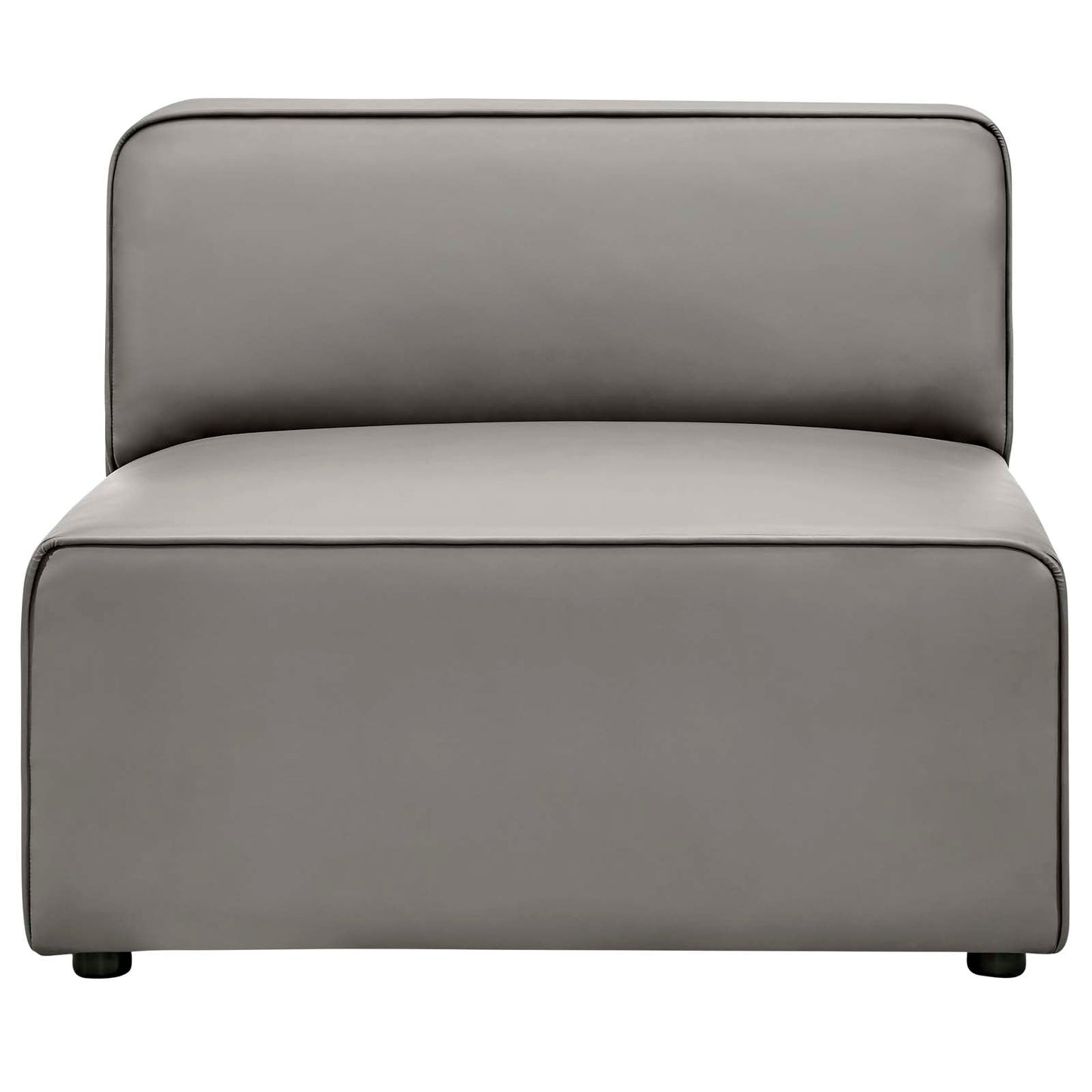 Modway furniture Mingle Vegan Leather Armless Chair - Stylish Modular Seating with Dense Foam Comfort & Support - EEI-4623-GRY