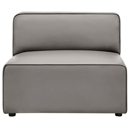 Modway furniture Mingle Vegan Leather Armless Chair - Stylish Modular Seating with Dense Foam Comfort & Support - EEI-4623-GRY