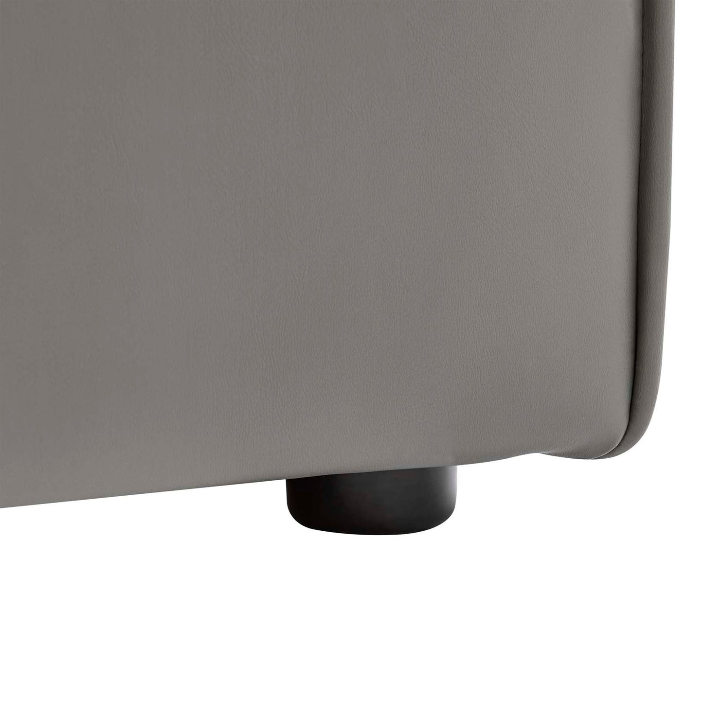 Modway furniture Mingle Vegan Leather Armless Chair - Stylish Modular Seating with Dense Foam Comfort & Support - EEI-4623-GRY