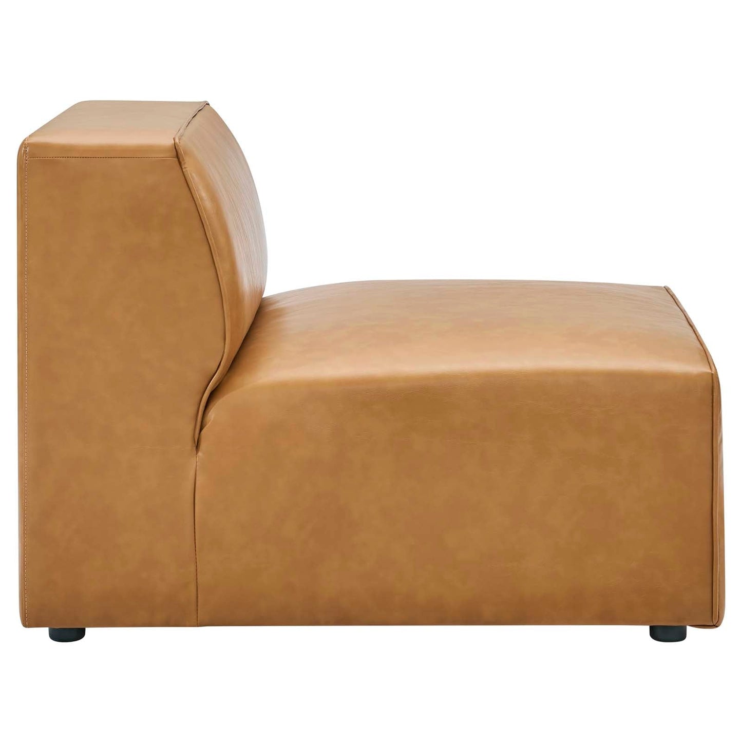 Modway furniture Mingle Vegan Leather Armless Chair - Stylish Modular Seating with Dense Foam Comfort & Support - EEI-4623-GRY