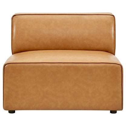 Modway furniture Mingle Vegan Leather Armless Chair - Stylish Modular Seating with Dense Foam Comfort & Support - EEI-4623-GRY