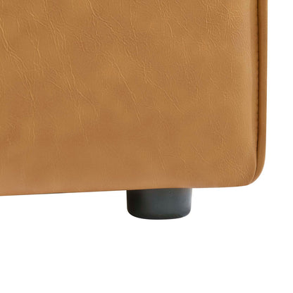 Modway furniture Mingle Vegan Leather Armless Chair - Stylish Modular Seating with Dense Foam Comfort & Support - EEI-4623-GRY