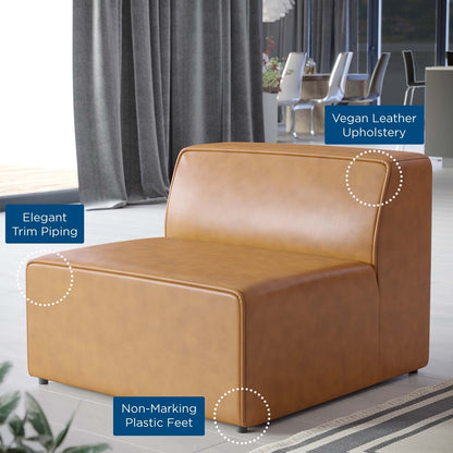 Modway furniture Mingle Vegan Leather Armless Chair - Stylish Modular Seating with Dense Foam Comfort & Support - EEI-4623-GRY