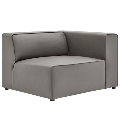 Modway furniture Mingle Vegan Leather Sectional Sofa - Stylish, Comfortable 3-Piece Design for Modern Living Spaces - EEI-4789-GRY