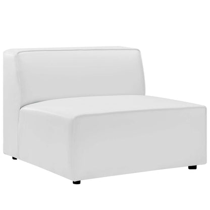 Modway furniture Mingle Vegan Leather Sectional Sofa - Stylish, Comfortable 3-Piece Design for Modern Living Spaces - EEI-4789-GRY