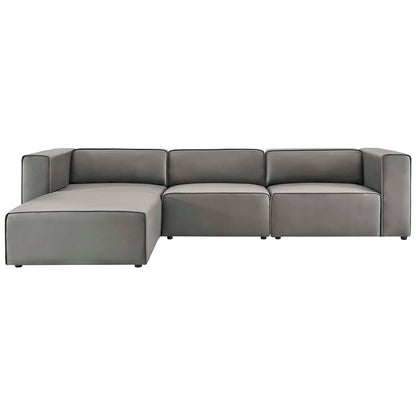 Modway furniture Mingle Vegan Leather Sofa and Ottoman Set - Stylish Modern Seating for Contemporary Living Spaces - EEI-4790-TAN