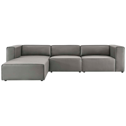 Modway furniture Mingle Vegan Leather Sofa and Ottoman Set - Stylish Modern Seating for Contemporary Living Spaces - EEI-4790-TAN