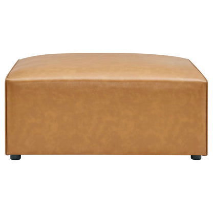 Modway furniture Mingle Vegan Leather Sofa and Ottoman Set - Stylish Modern Seating for Contemporary Living Spaces - EEI-4790-TAN