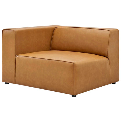Modway furniture Mingle Vegan Leather Sofa and Ottoman Set - Stylish Modern Seating for Contemporary Living Spaces - EEI-4790-TAN
