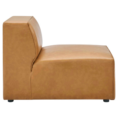 Modway furniture Mingle Vegan Leather Sofa and Ottoman Set - Stylish Modern Seating for Contemporary Living Spaces - EEI-4790-TAN