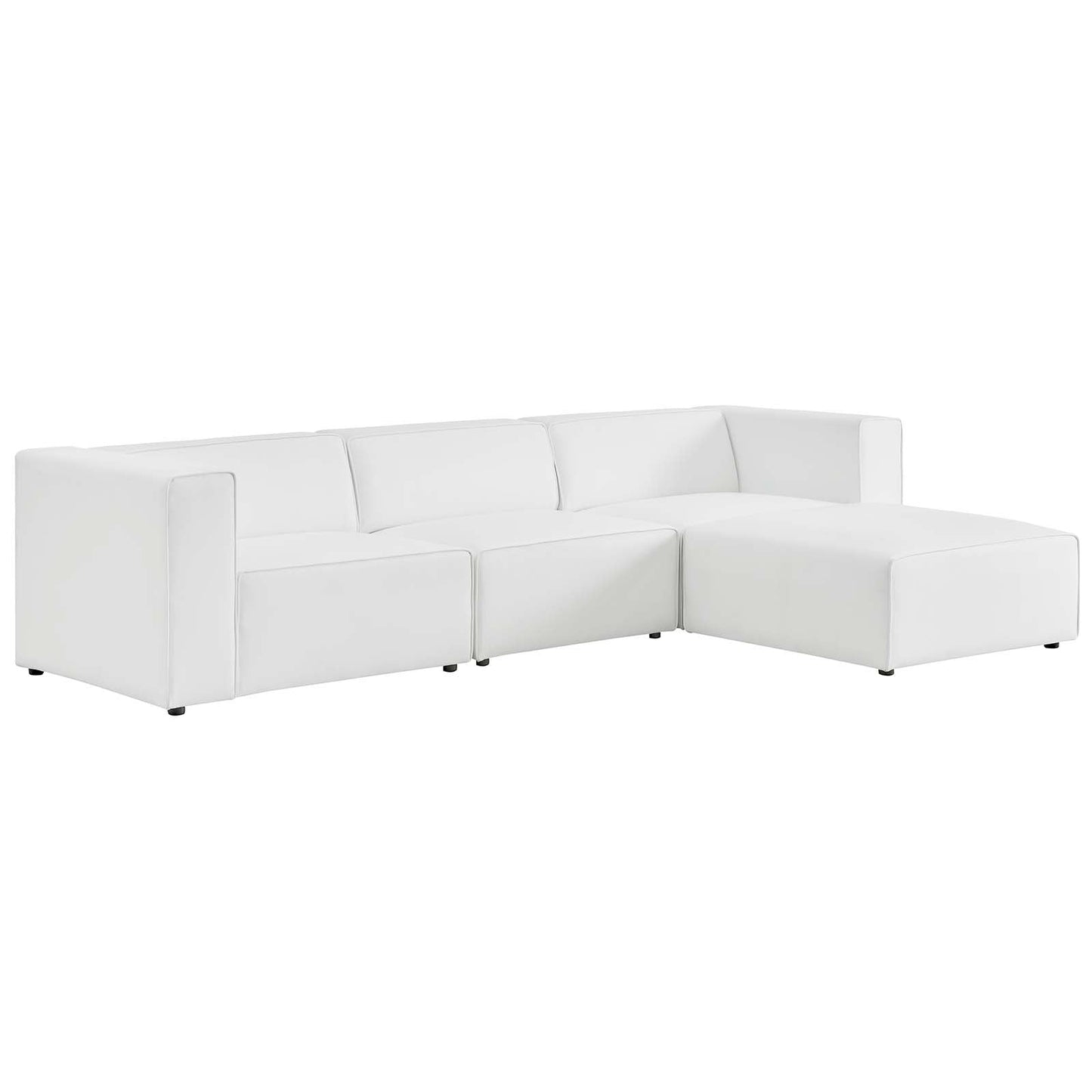 Modway furniture Mingle Vegan Leather Sofa and Ottoman Set - Stylish Modern Seating for Contemporary Living Spaces - EEI-4790-TAN