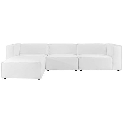 Modway furniture Mingle Vegan Leather Sofa and Ottoman Set - Stylish Modern Seating for Contemporary Living Spaces - EEI-4790-TAN