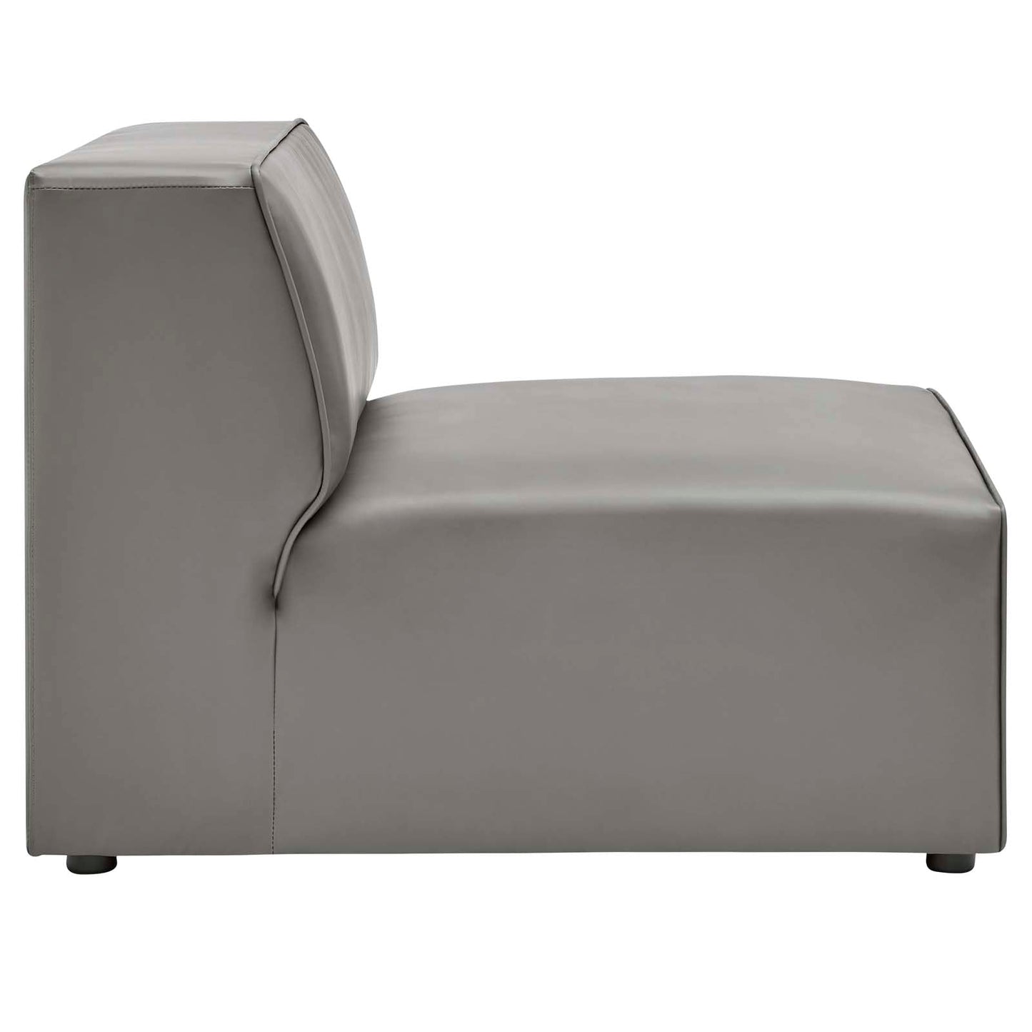 Modway furniture Mingle Vegan Leather 4-Piece Sectional Sofa - Stylish, Comfortable Seating for Modern Living Spaces - EEI-4793-GRY