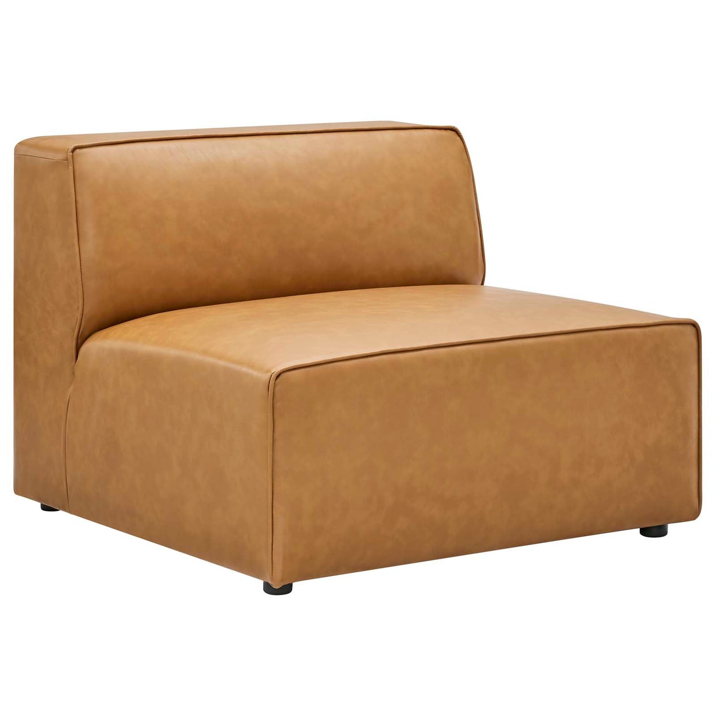 Modway furniture Mingle Vegan Leather 4-Piece Sectional Sofa - Stylish, Comfortable Seating for Modern Living Spaces - EEI-4793-GRY