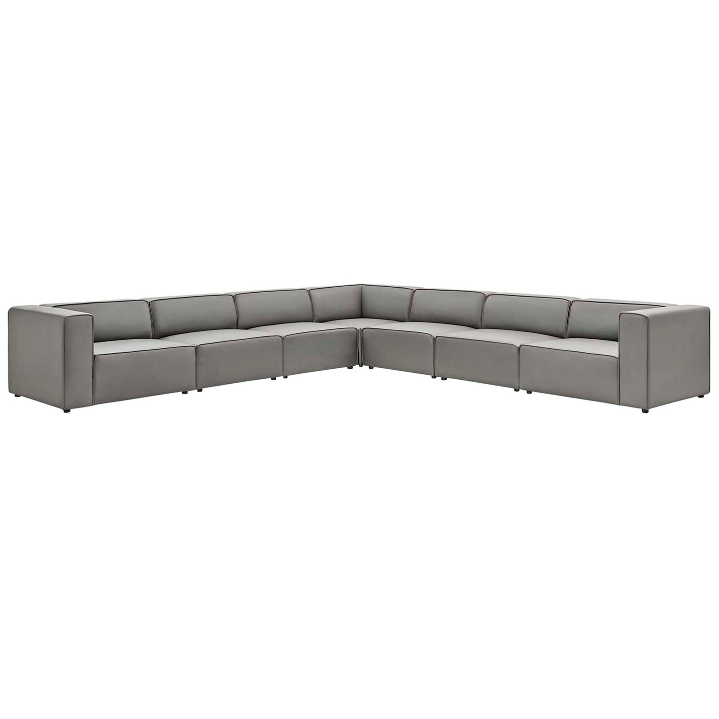 Modway furniture Mingle 7-Piece Vegan Leather Sectional Sofa – EEI-4798