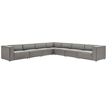 Modway furniture Mingle 7-Piece Vegan Leather Sectional Sofa – EEI-4798