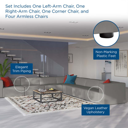 Modway furniture Mingle 7-Piece Vegan Leather Sectional Sofa – EEI-4798