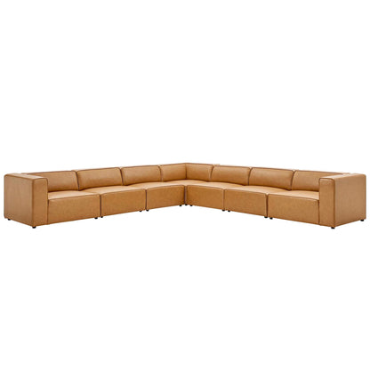 Modway furniture Mingle 7-Piece Vegan Leather Sectional Sofa – EEI-4798