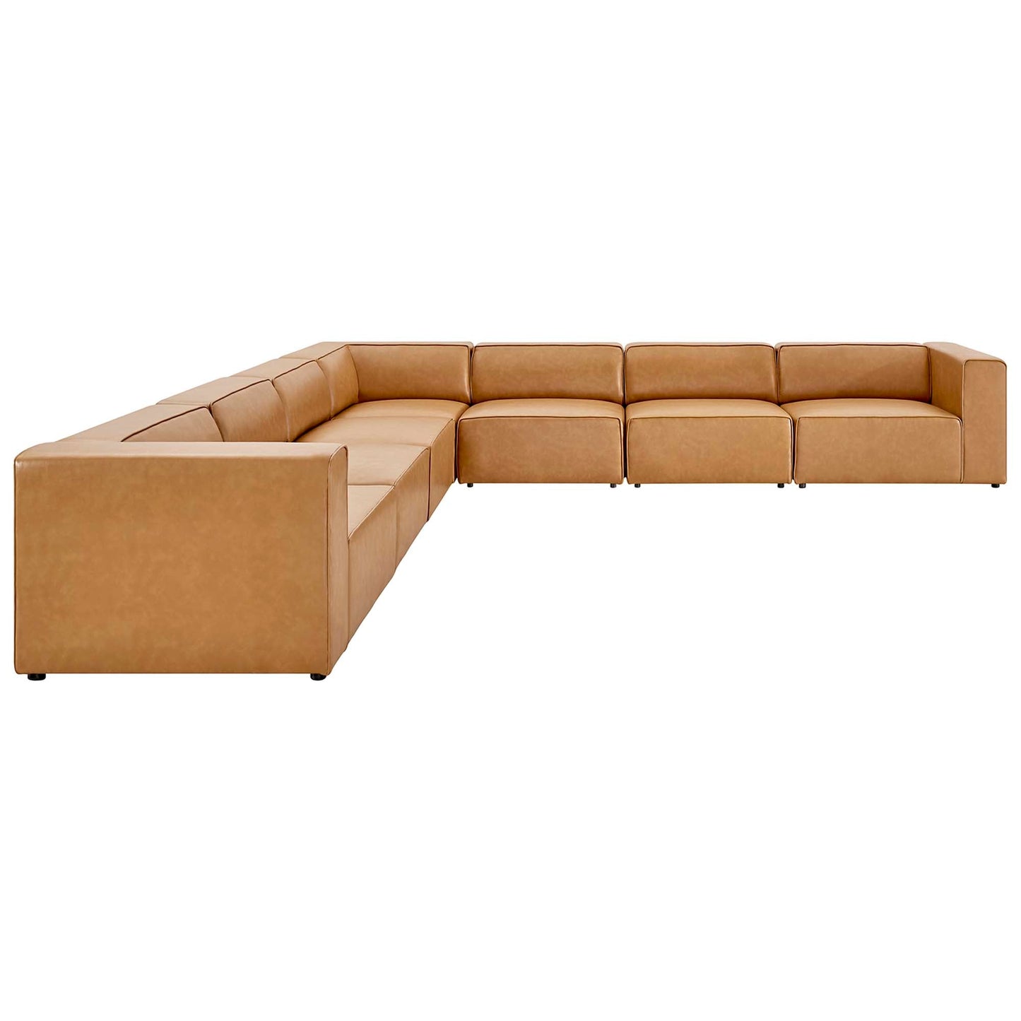 Modway furniture Mingle 7-Piece Vegan Leather Sectional Sofa – EEI-4798