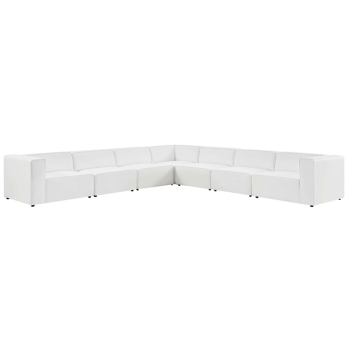 Modway furniture Mingle 7-Piece Vegan Leather Sectional Sofa – EEI-4798