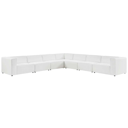 Modway furniture Mingle 7-Piece Vegan Leather Sectional Sofa – EEI-4798