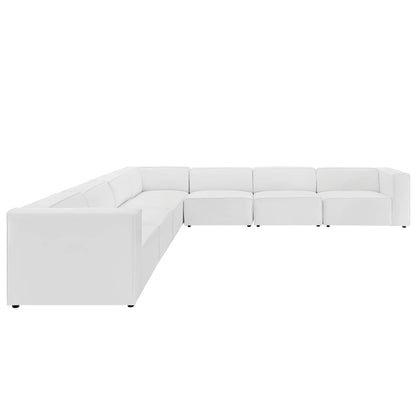 Modway furniture Mingle 7-Piece Vegan Leather Sectional Sofa – EEI-4798