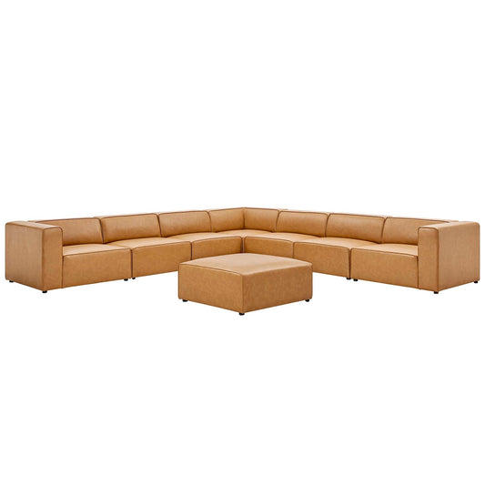 Modway Furniture Mingle Vegan Leather 8-Piece Sectional Sofa Set by Modway - EEI-4799-TAN