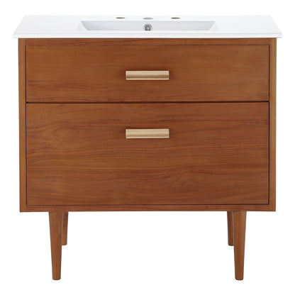 Modway furniture Cassia Bathroom Vanity Basin Included - EEI-5108-NAT-WHI