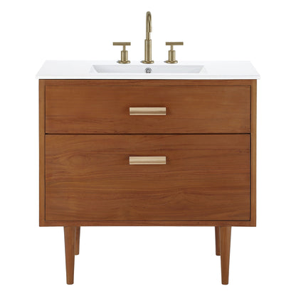 Modway furniture Cassia Bathroom Vanity Basin Included - EEI-5108-NAT-WHI